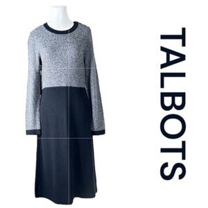 TALBOTS Cashmere Blend Midi Sweater Dress, Long Sleeve, Size M.